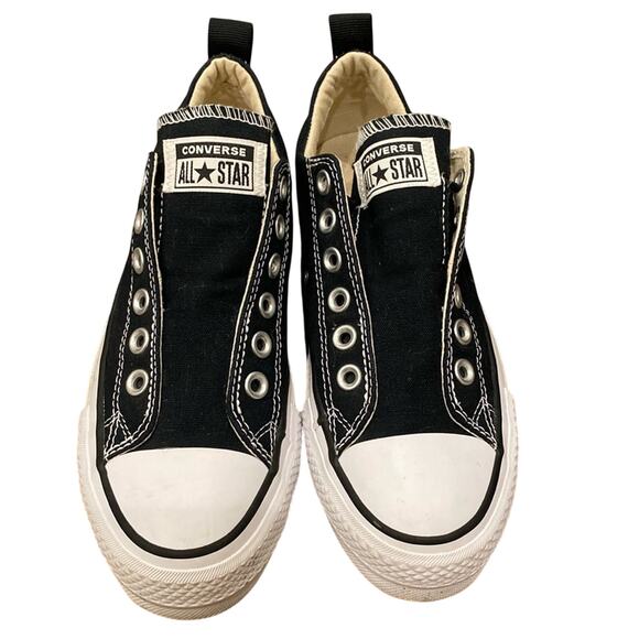 Converse Women's Chuck Taylor All Star Platform Slip Black White Size 6 - Picture 2 of 9